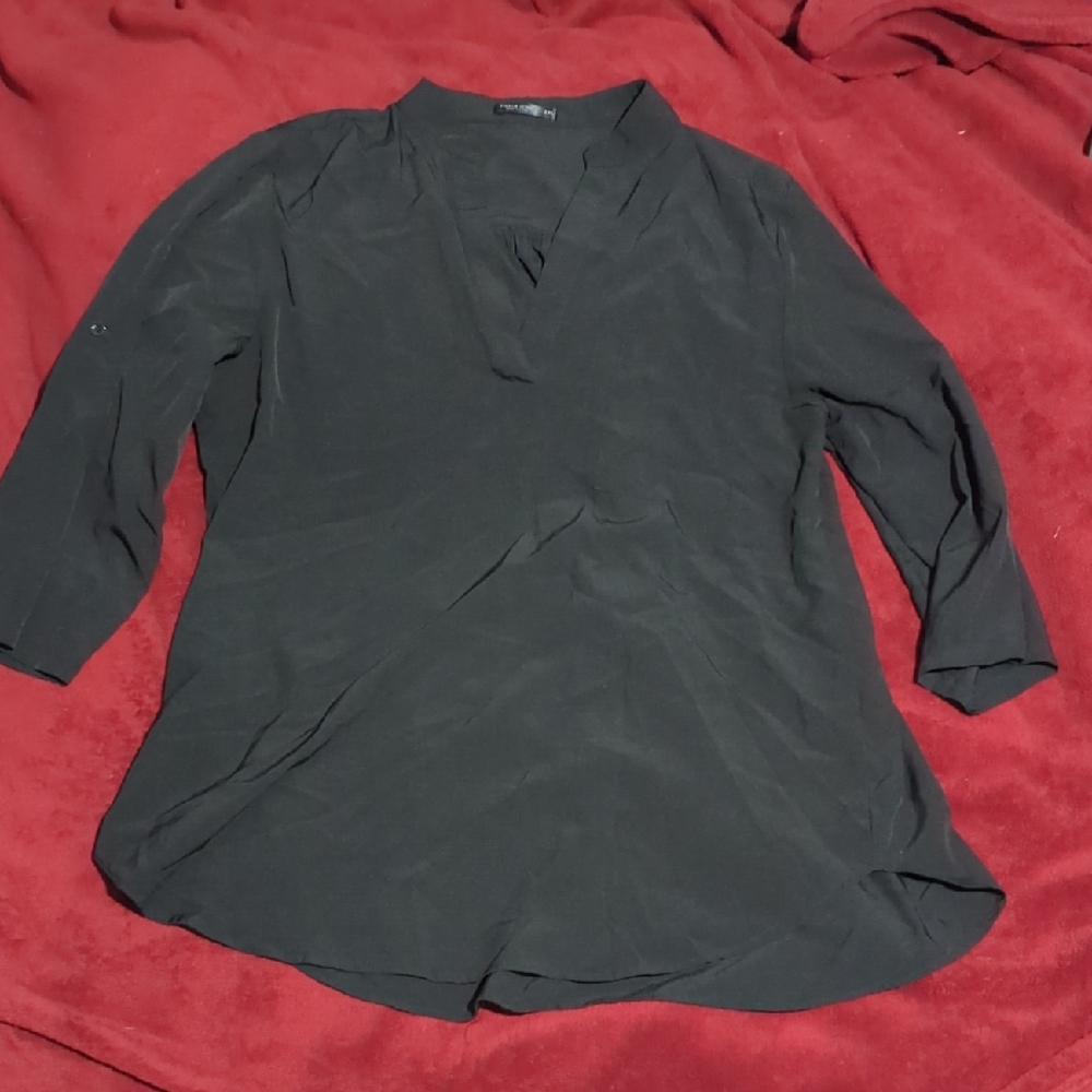 SHEIN Elegant Black V-Neck Blouse